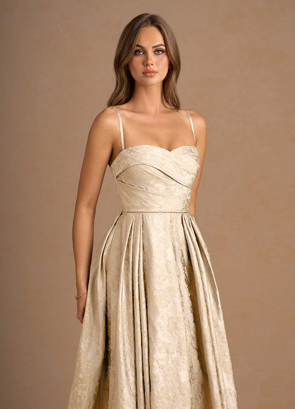 Maelis Vintage Champagne Maxi Gown  Dress