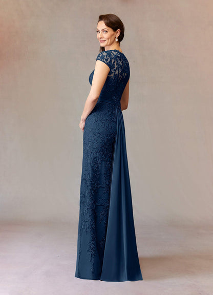 Dark Navy Mermaid Lace Dress