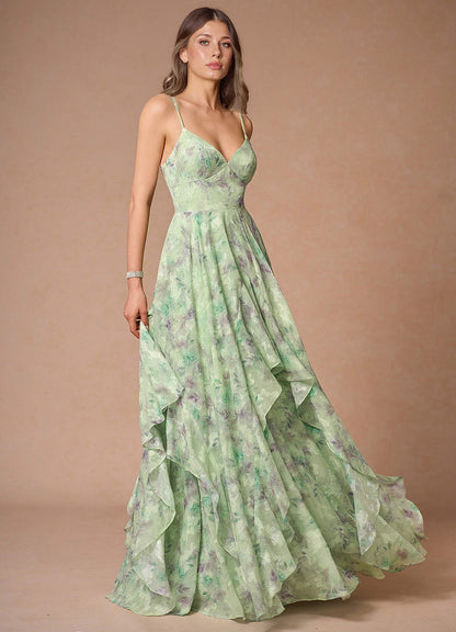 Harmony Sage Floral Maxi Dress