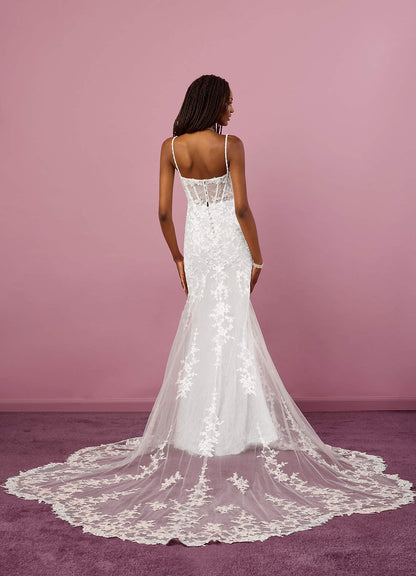 Diamond White Mermaid Sequins Tulle Dress Diamond White