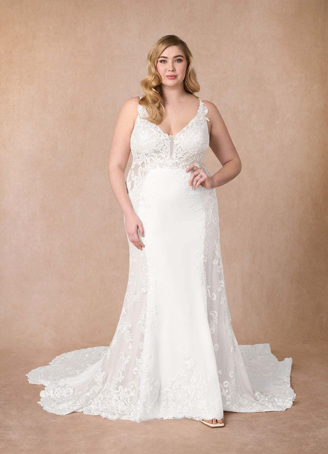 Diamond White Mermaid Sequins Stretch Crepe Dress