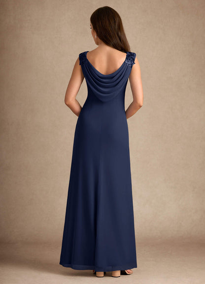 Dark Navy A-Line Sequins Dress