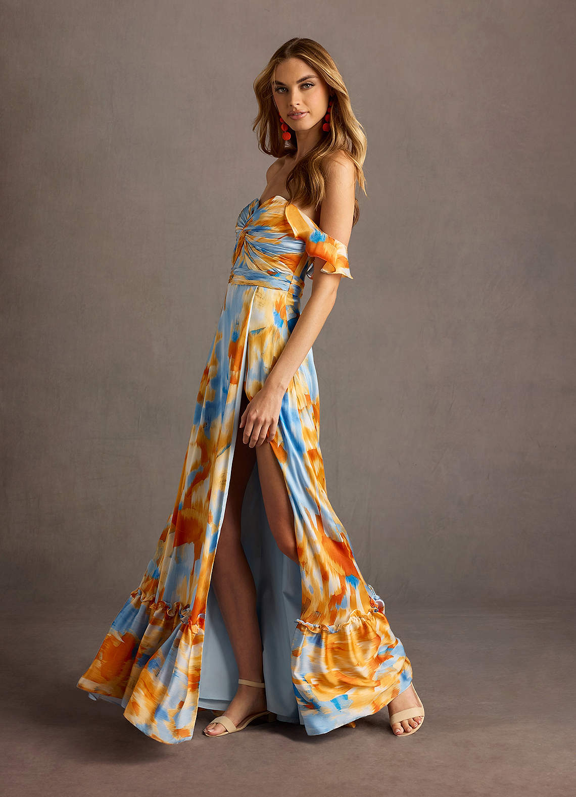 Frida Blue Caribbean Print Maxi Dress