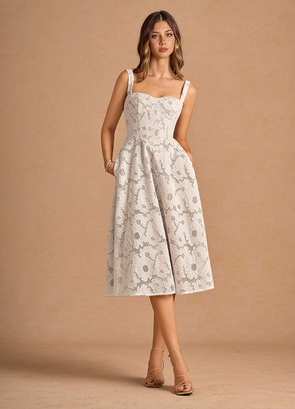 Liz White Midi Dress  Dress