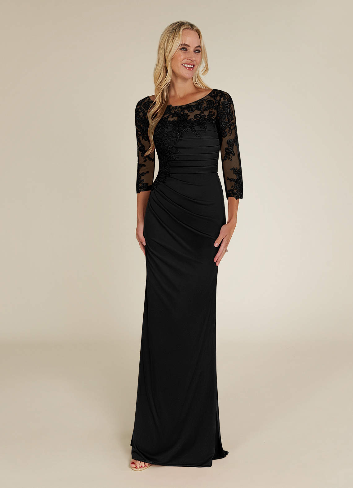 Black Sheath Scoop Lace Lace Dress