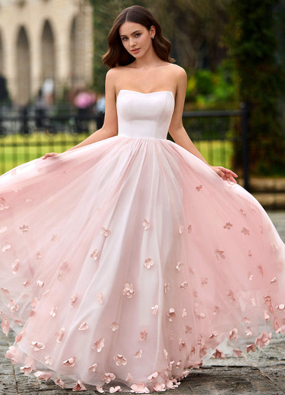 Calliope Blushing Pink Flower Blossom Prom Dress