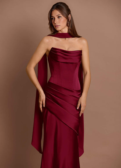 Pelagia Merlot Maxi Dress