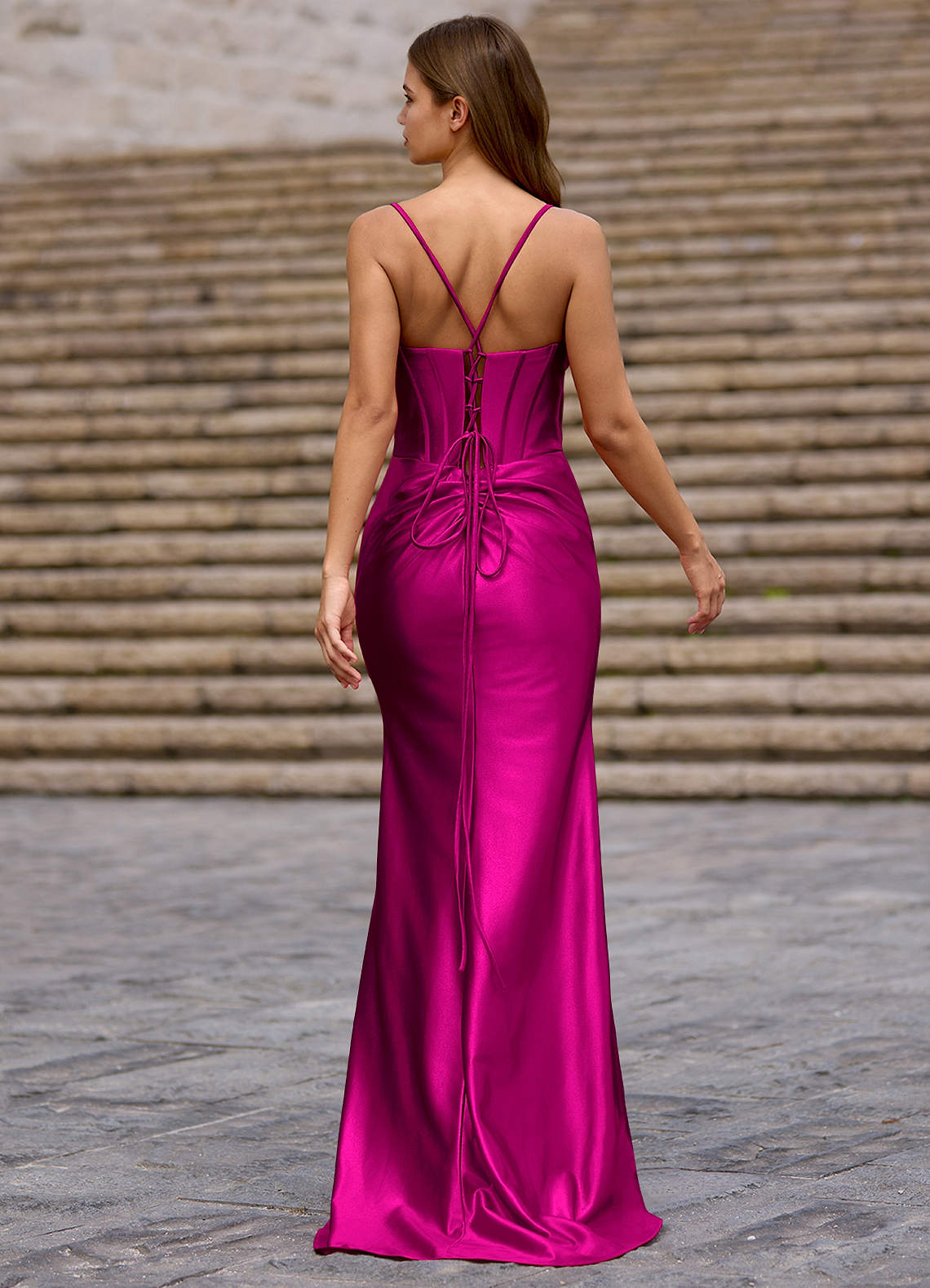 Glow Rose Silk-Like Satin Prom Dress