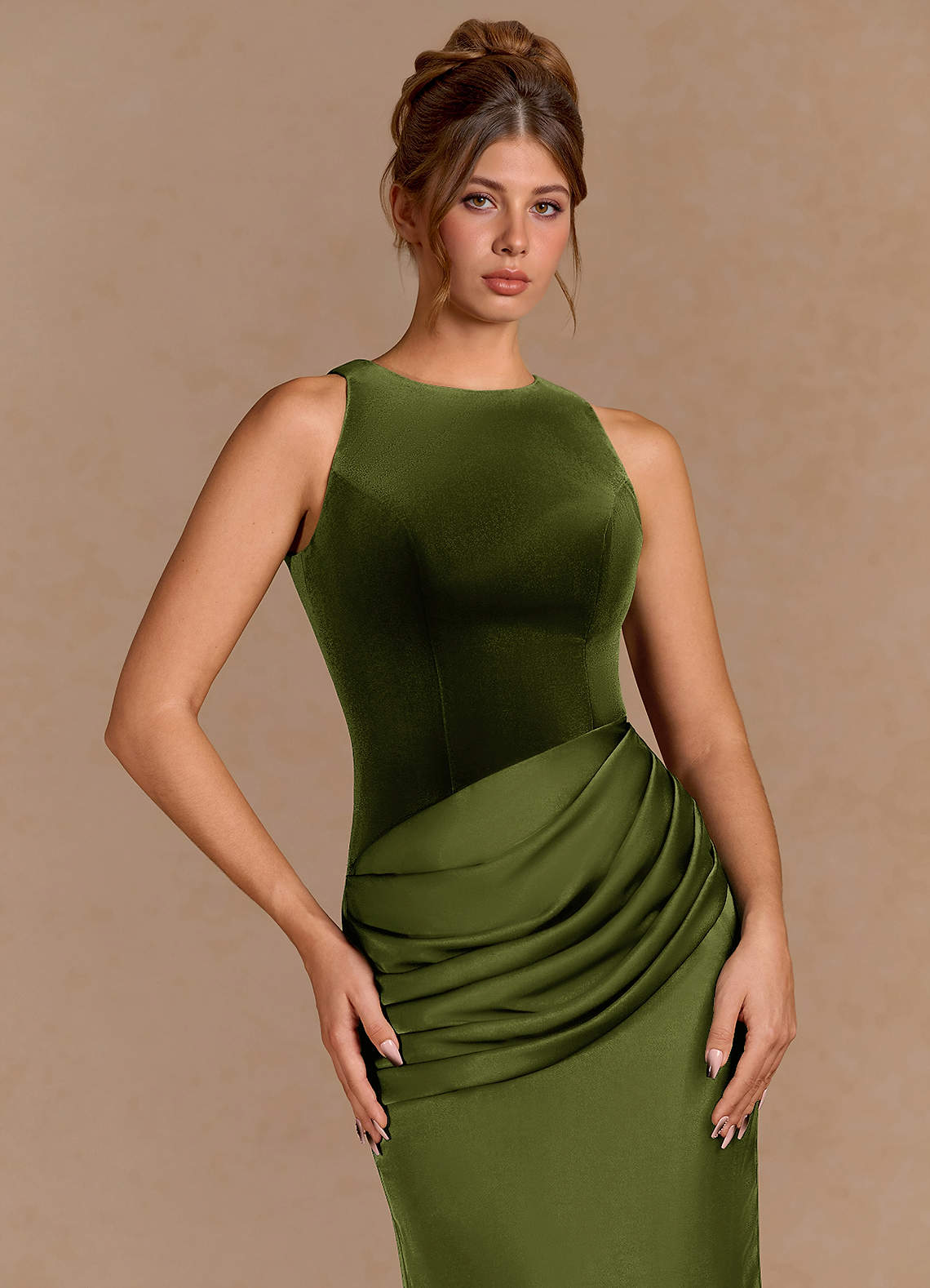 Rylie Olive Maxi Dress