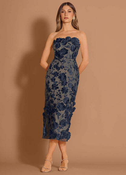 Della Navy Midi Dress