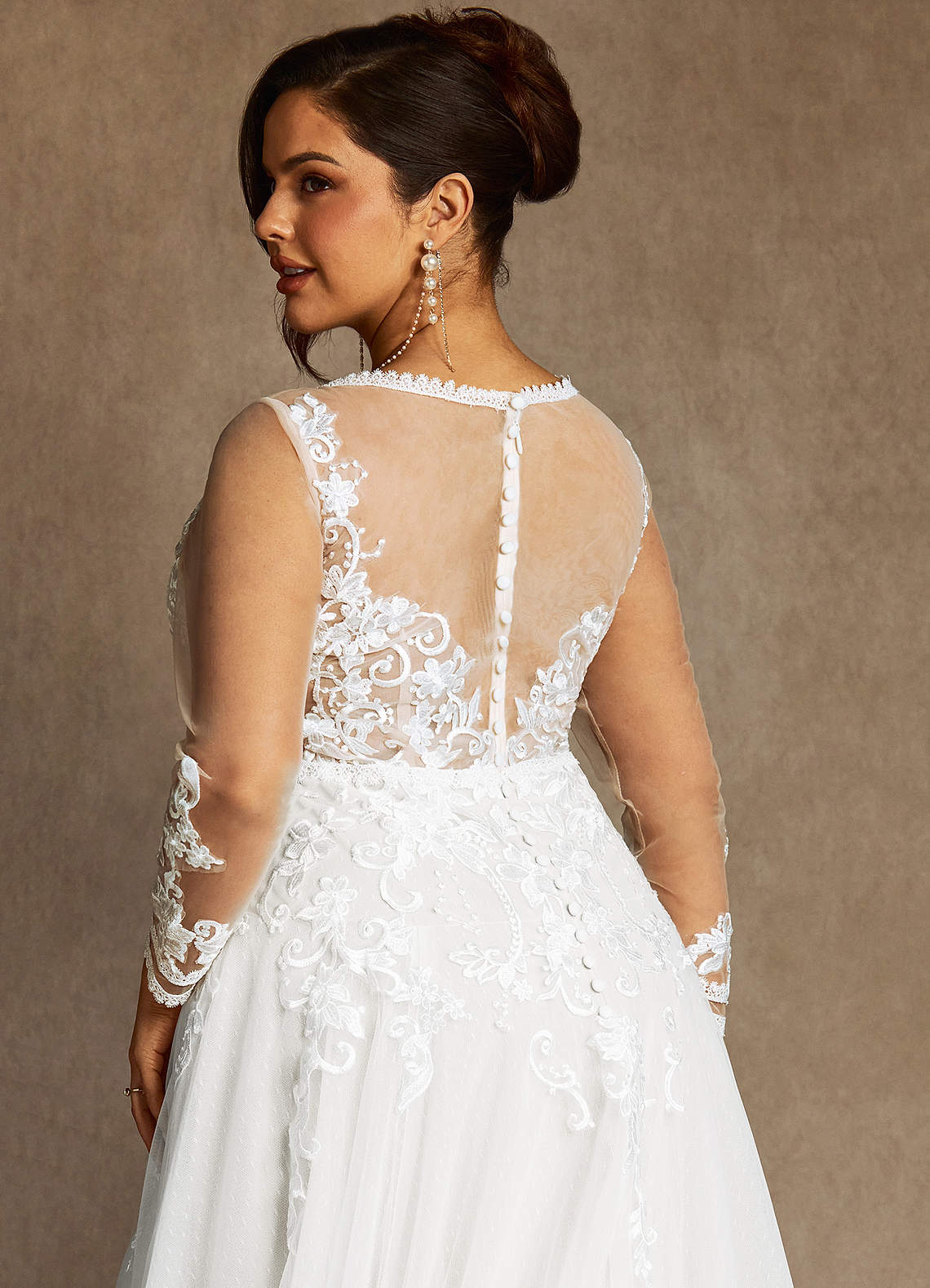 Diamond White A-Line Lace Tulle Dress