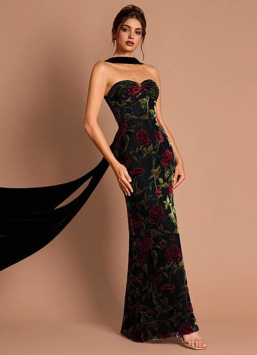 Delyth Black Multi Maxi Dress