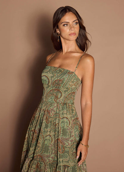 Jarah Sage Paisley Maxi Dress