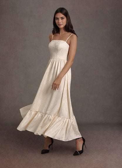 Sandy Cream Off Shoulder Maxi Dress  Dress