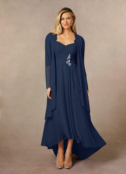 Dark Navy Sheath Sweetheart Sequins Lace Dress
