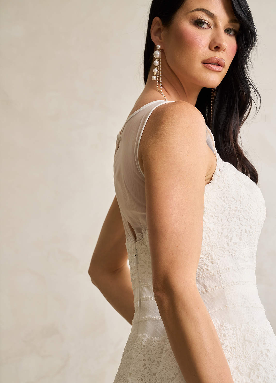 Diamond White A-Line Sweetheart Lace Tulle Dress