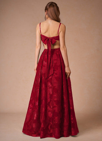 Althea Ruby Red Tie-Back Maxi Dress  Dress