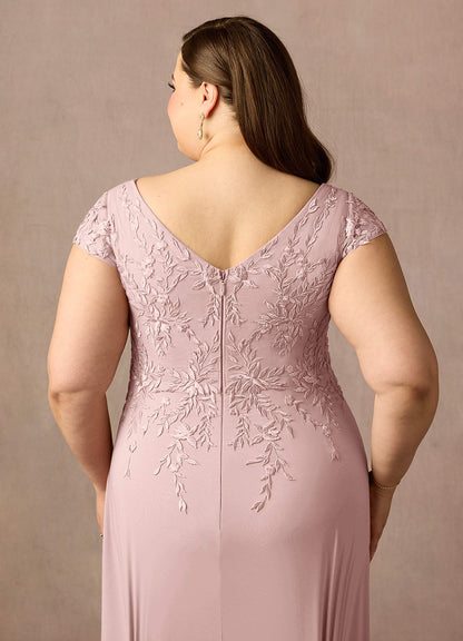 Dusty Rose A-Line Lace Dress