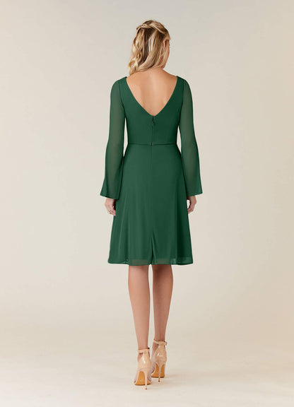 Dark Green A-Line Pleated Mesh Dress