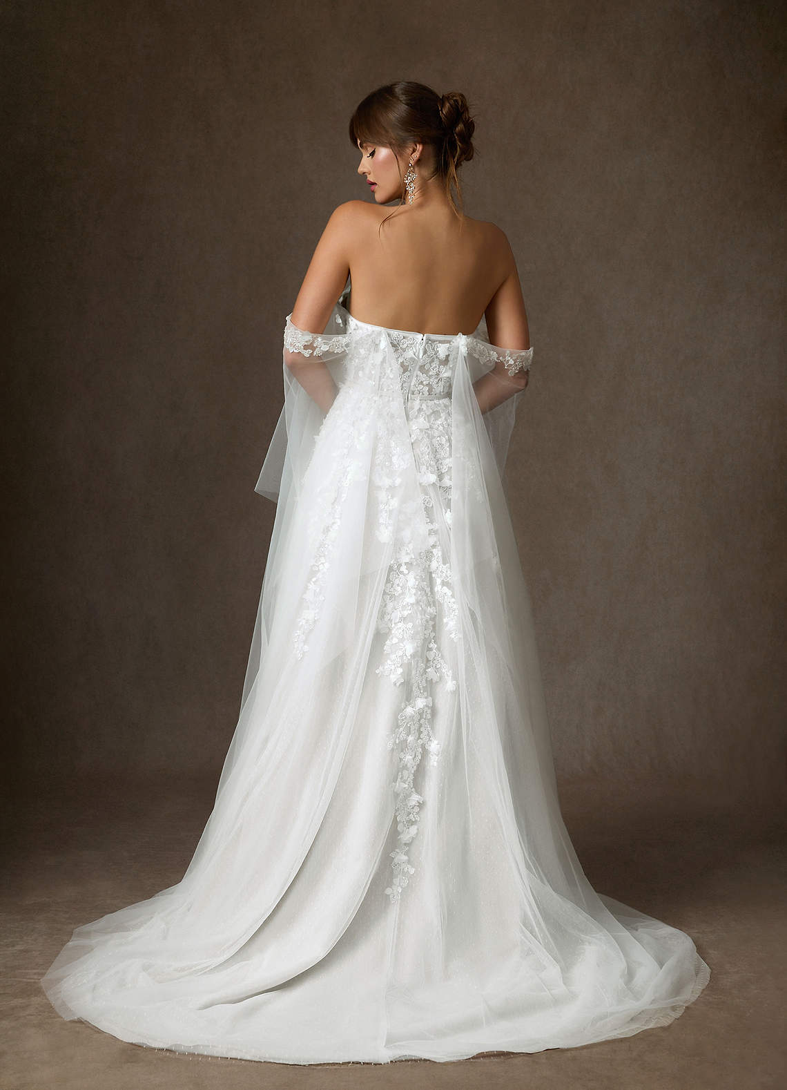 Diamond White Ball-Gown Off the Shoulder Lace Dress