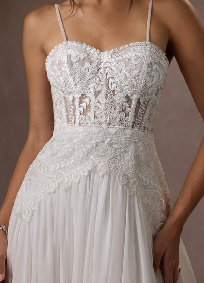 Diamond White A-Line Off the Shoulder Lace Dress
