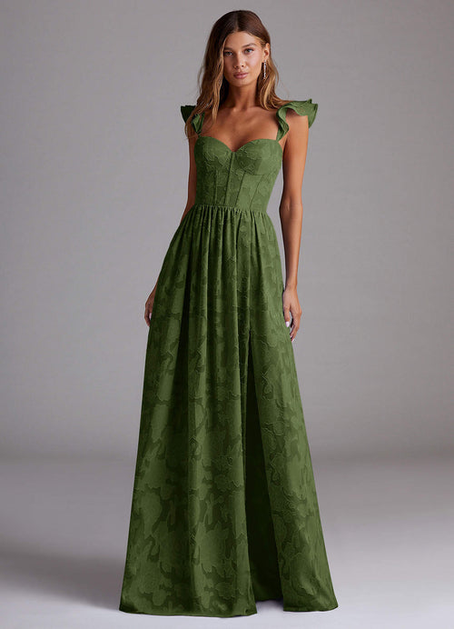 Denisse Olive Corset Maxi Dress