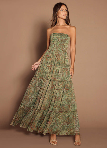 Jarah Sage Paisley Maxi Dress