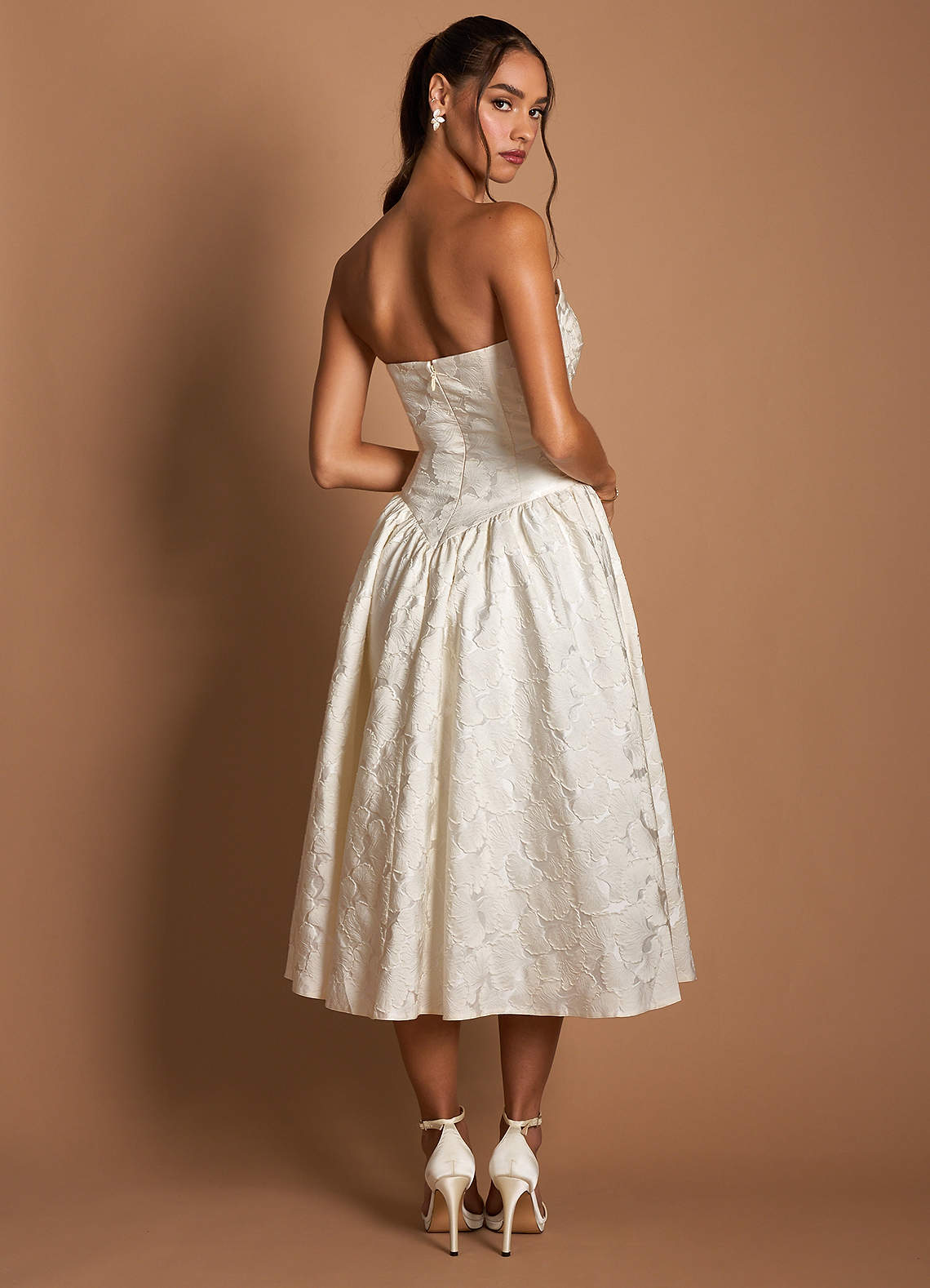 Astra French White Midi Dress  Dress