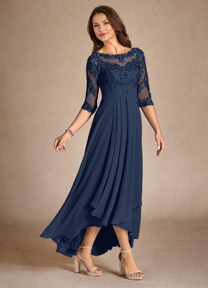 Dark Navy A-Line Lace Dress